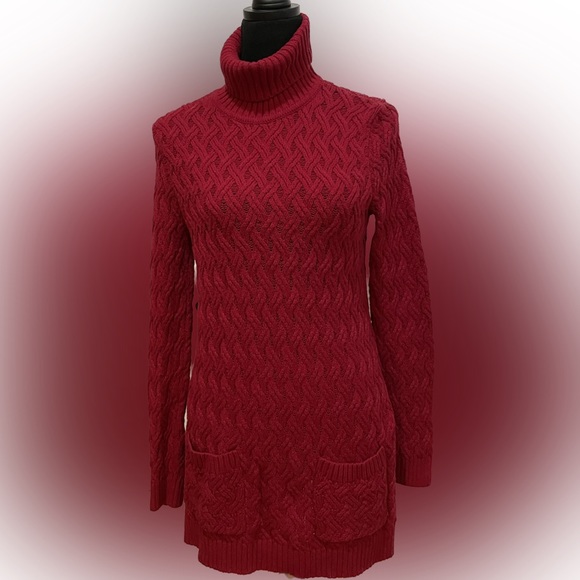 Jeanne Pierre Red Cable-knit Tunic Sweater Size Small - Picture 4 of 4